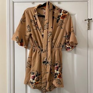 Floral Romper with Tie
